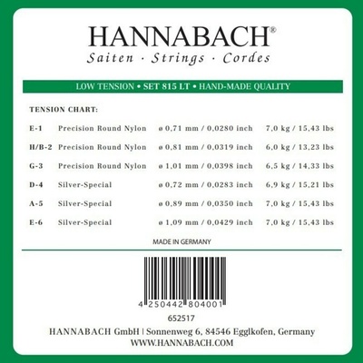 Hannabach struny pro klasku Silver special 3-tá Diskant GEW652519