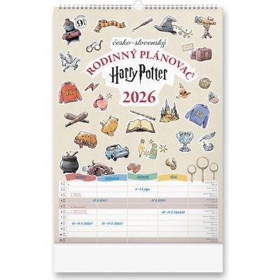 Nástěnný Rodinný plánovací Harry Potter 2026 – Zboží Mobilmania