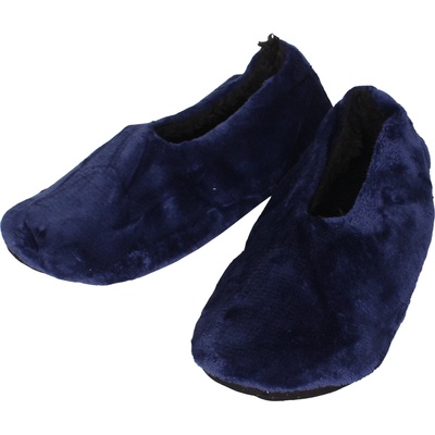 Мъжки плюшени тъмносини пантофи със затворена пета