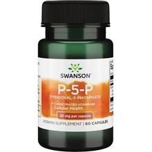 Swanson Vitamín B6 P-5-P 20 mg 60 kapslí