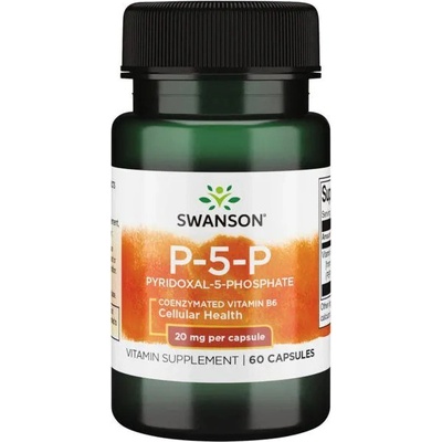 Swanson Vitamín B6 P-5-P 20 mg 60 kapslí