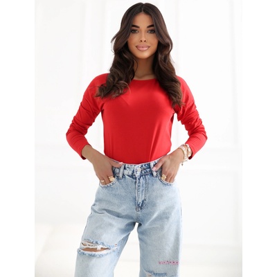 DÁMSKE TRIČKO S DLHÝM RUKÁVOM RV BZ 5121.25P RED