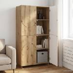 vidaXL Висок шкаф Дъб артизан 79 x 41 x 151 см Инженерна дървесина (3433117)