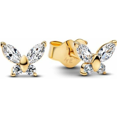 PANDORA pozlacené náušnice Motýl 264264C01