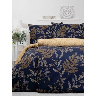 MKLozkoviny.sk bavlna obliečky Renforcé Gabriela tmavo modré 140x200 70x90