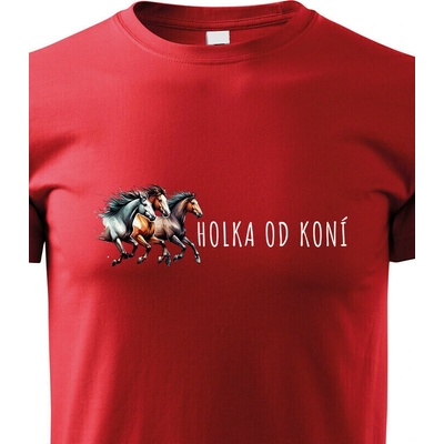 Dětské tričko Holka od koní Červená Velikost Canvas Bezvatriko.cz 2334