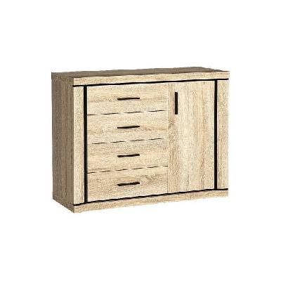 Шкаф с врата и четири чекмеджета dallas d-3 дъб сонома