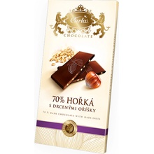 CARLA Horká čokoláda 70% s drvenými orieškami 80 g