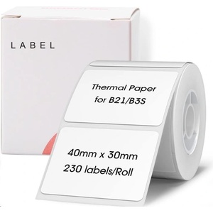 Niimbot A2A88658401, 40x20mm, 320 бр. , бели самозалепващи етикети (A2A88658401)
