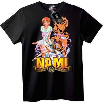 NOONEBRAND Тениска Nami One Piece аниме - 2XL, Black