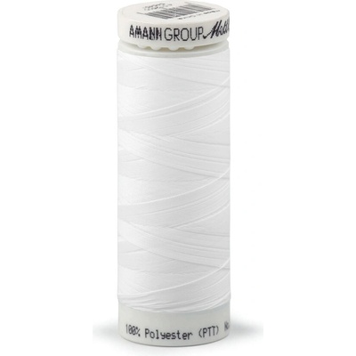 Polyesterové elastické nitě Seraflex Mettler návin 130 m - bílá (5 ks)