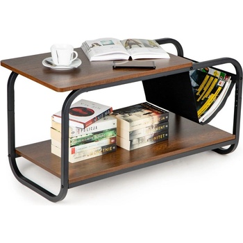 ModernHOME Холна маса с поставка за списания, Modernhome, 2 Mdf нива, метална конструкция, лофт стил (YLT-1502-02P)