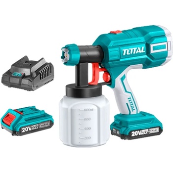 TOTAL Акумулаторен пистолет за боядисване TOTAL, 20 V / 2 Ah, 800 ml (TL TSGLI20402)