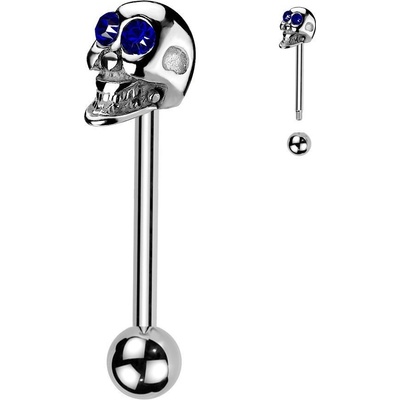Šperky4U piercing do jazyku lebka PJ01054-B