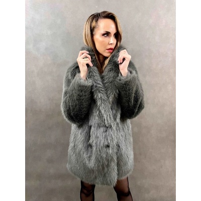 Max Original Leather kabát z umelej kožušiny 20529-1 dark grey Dark grey