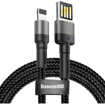 Baseus Кабел USB на Lightning 2, 4A - 1 м - Сив / Черен KP25168 (25168)