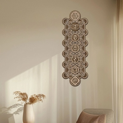 dřevo života Dřevěná dekorace Čakrový panel Rozměry (cm): 20x60, Zvolte barvu dekoru: Dub sonoma-Ořech