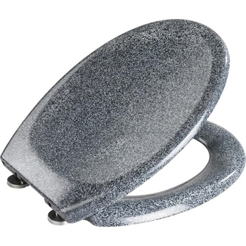 WENKO 18902100-WC тоалетно седало OTTANA 44, 5x37, 5 cm гранит/сиво/сребристо (WE0611)