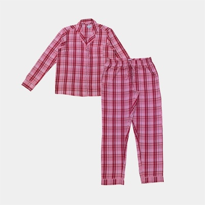 Linea Пижама Linea Women's Star Cotton Long Sleeve Pyjama Set - Pink Check