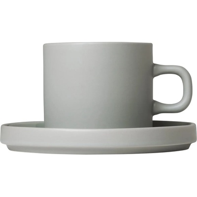 blomus Чаша за кафе с чинийка PILAR 200 мл, светло сива, Blomus (BM63911)