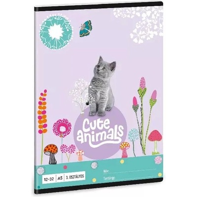 Ars Una Сладки животни: Тетрадка с линии с котенца - 3 клас, 12-32, a5 (53603685)
