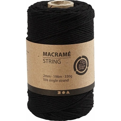 Šňůra na macrame 2 mm x 198 m - black