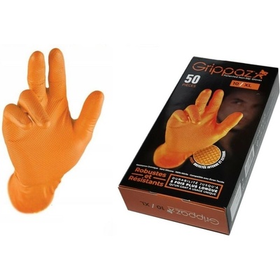 Invento Grippaz PREMIUM нитрилни работни ръкавици, оранжеви, XL, 50 бр. в опаковка (920-P2580056)