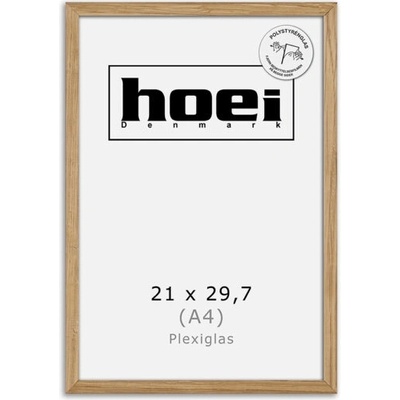 hoei Massивна рамка от дъбово дърво за снимки и плакати 21 x 29, 7 см ПЛЕКСИ ( A4 ) (802009021029)