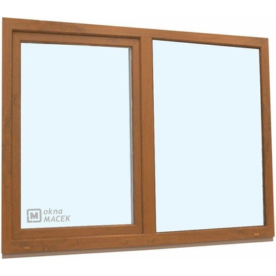 KÖMMERLING Plastové okno - 70 AD, 1800x1500 mm, FIX/OS, zlatý dub zlatý dub/bílá