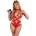 Еротично боди, каишки и колани - Sexy Halter Body Red S/M (D-239927)