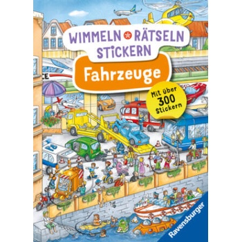 Image 1 of Ravensburger Wimmeln, Rätseln, Stickern: Fahrzeuge - Stickerbuch ab 4 Jahren, 13 Wimmelbilder, über 300 Sticker, Fahrzeuge | Stefan Lohr