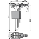Alcadrain napúšťací ventil bočný A150 3/8"