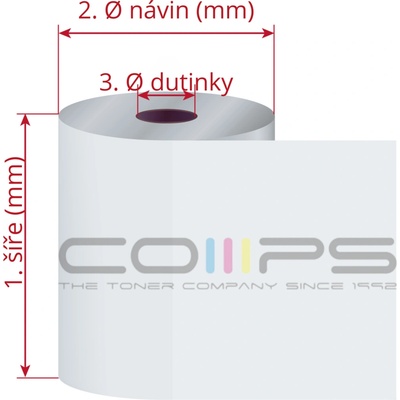 COMPS, spol. s r.o. Papírový termokotouček 57/60/12 - 44m
