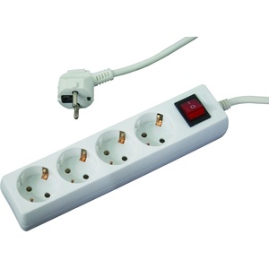 Makalon Разклонител 4 гнезда с кабел 1.5m х1.5mm2 с ключ MK (700756)