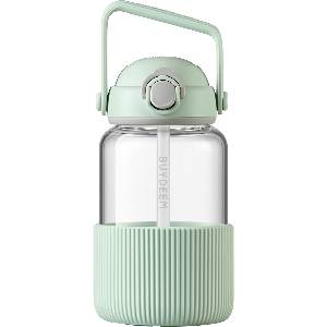 Buydeem DG710 Pop-Up Straw Glass Bottle, Cozy Greenish (DG710-CG)