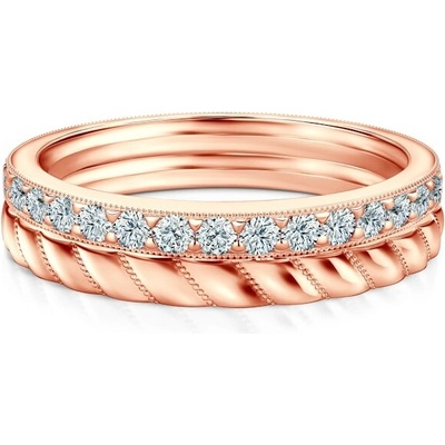 Savicki Sada prsteňov Symphony ružové zlato laboratórne diamanty ZST SAVNo 504R 502LAB R