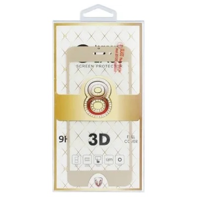 Samsung Стъклен протектор за целият екран 3D за Samsung S7 Edge Gold