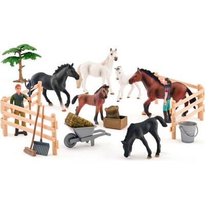 Faunica Игрален комплект Faunica - Конеферма, с аксесоари, 25 части (96036)