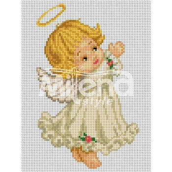 Image 1 of Milena Style Ангел в бяло - гоблен с щампа без конци