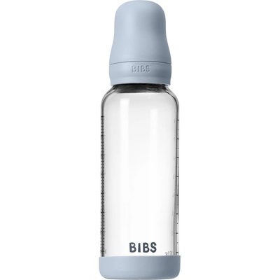 BIBS Baby Glass Bottle Round Latex шише против колики Baby Blue 240ml