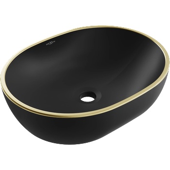 Mexen Viki долна мивка 48 x 35 см, черен мат/златен ръб - 21054875 (21054875)