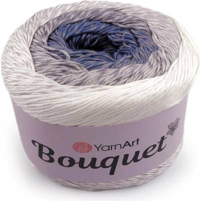Bavlněná pletací příze Bouquet 250 g Varianta: 1 (701) šedo-bílá modrá, Balení: 1 ks 58574/149750/269423