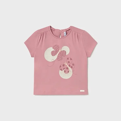 MAYORAL Тениска къс ръкав розово с пеперудки за мини момиче Майорал