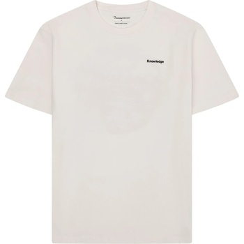 KnowledgeCotton Apparel Мъжка тениска KnowledgeCotton Apparel Regular S/S Heavy Single Jersey Scenery Back Print T-shirt - Egret (216-8564-0113)