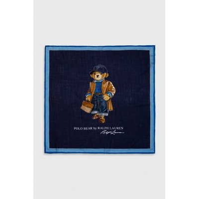 Ralph Lauren Вълнен тънък шал Polo Ralph Lauren в тъмносиньо с десен 455931399 (455931399)