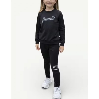 PUMA Class Act Crew And Leggings Fleece Set Black