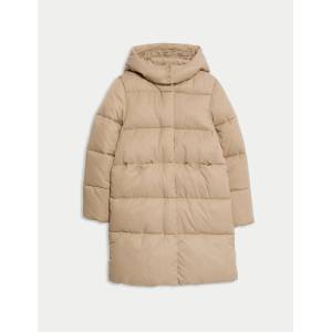 Marks & Spencer Топла дълга куртка с качулка (6-16 години) Marks & Spencer бежова Marks & Spencer | Bezhov | Момичешки | 7-8 години