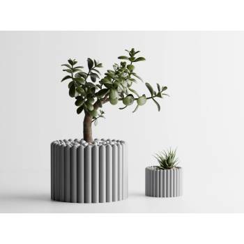 Image 1 of Кашпа Ancona Малка, 110x110xH80mm - Сребърна