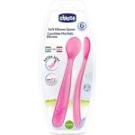 Chicco Меки силиконови лъжички Chicco - Розови, 2 броя (N0415)