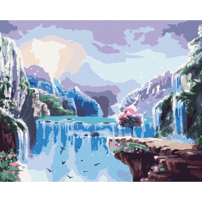 zuty Malování podle čísel Pohádková krajina s vodopády 80 x 100 cm vypnuté plátno na rám 8596530055198